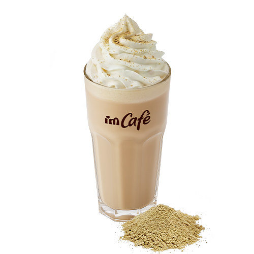 Талқан қосылған ірімшік көбігі бар латте