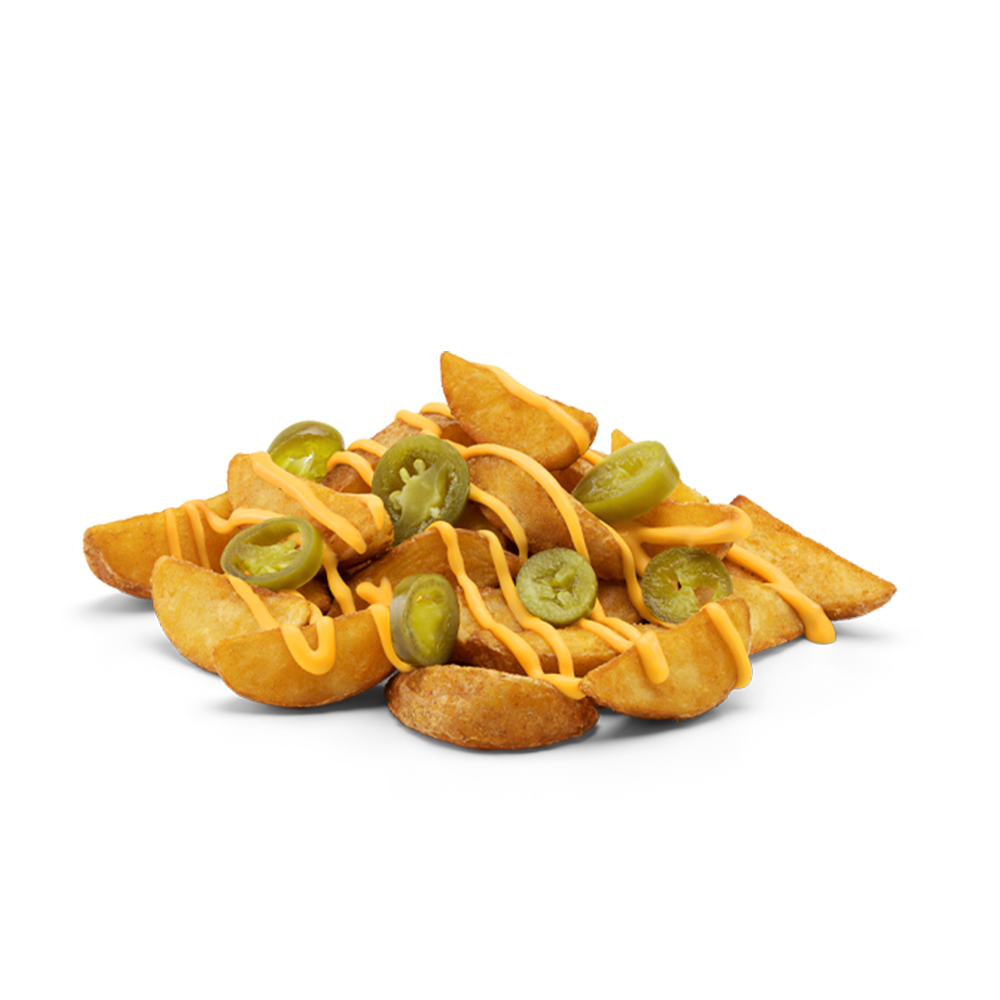 Cheesy картофель по-деревенски с халапеньо
