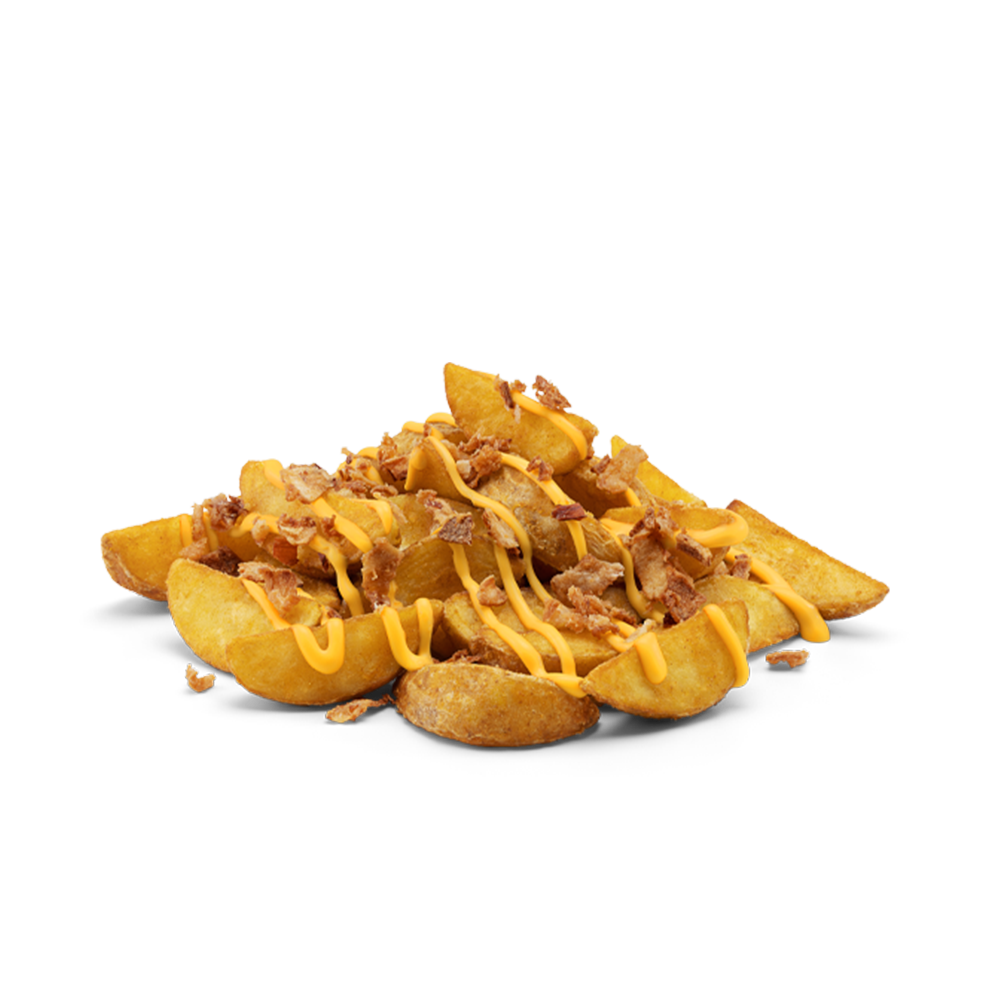 Cheesy картофель по-деревенски с жареным луком